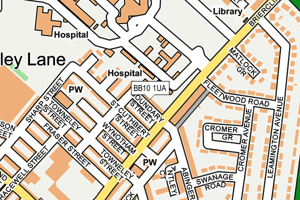 BB10 1UA map - OS OpenMap – Local (Ordnance Survey)