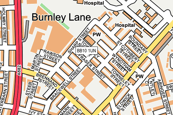BB10 1UN map - OS OpenMap – Local (Ordnance Survey)