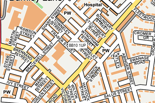 BB10 1UP map - OS OpenMap – Local (Ordnance Survey)