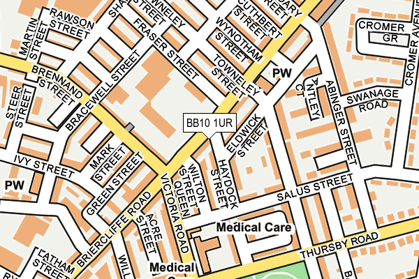 BB10 1UR map - OS OpenMap – Local (Ordnance Survey)