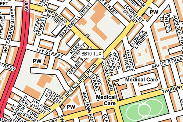 BB10 1UX map - OS OpenMap – Local (Ordnance Survey)