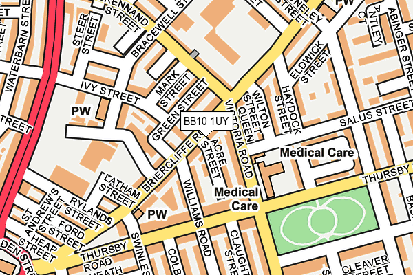 BB10 1UY map - OS OpenMap – Local (Ordnance Survey)