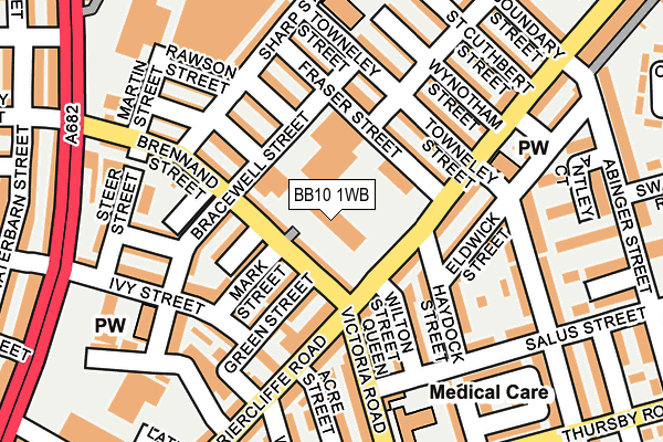 BB10 1WB map - OS OpenMap – Local (Ordnance Survey)