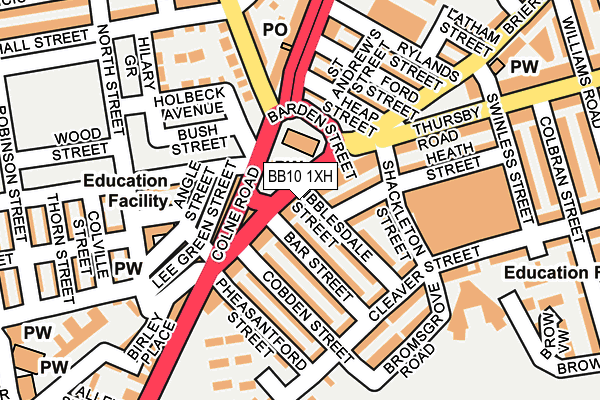 BB10 1XH map - OS OpenMap – Local (Ordnance Survey)