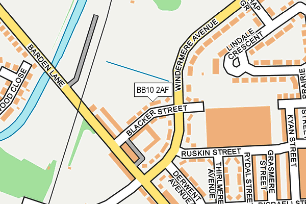 BB10 2AF map - OS OpenMap – Local (Ordnance Survey)