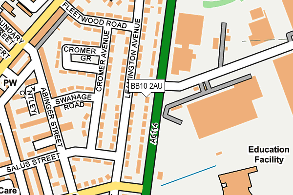 BB10 2AU map - OS OpenMap – Local (Ordnance Survey)