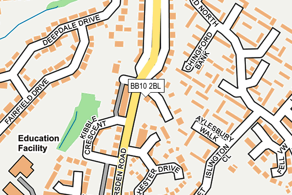 BB10 2BL map - OS OpenMap – Local (Ordnance Survey)