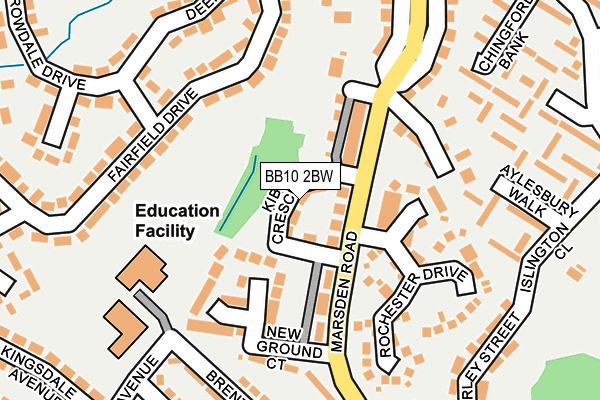 BB10 2BW map - OS OpenMap – Local (Ordnance Survey)