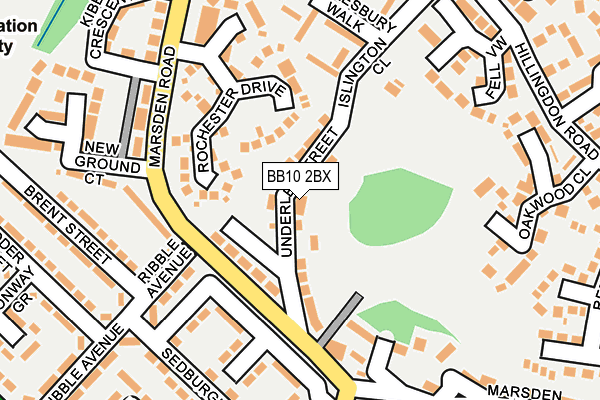 BB10 2BX map - OS OpenMap – Local (Ordnance Survey)