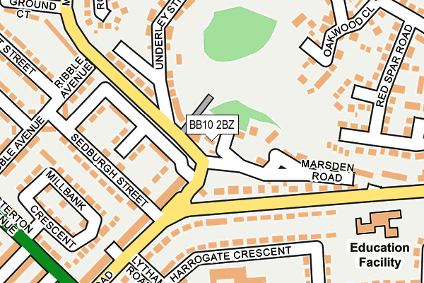 BB10 2BZ map - OS OpenMap – Local (Ordnance Survey)