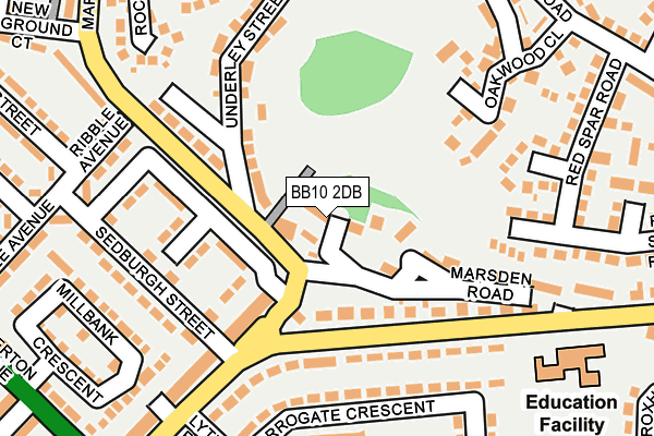 BB10 2DB map - OS OpenMap – Local (Ordnance Survey)