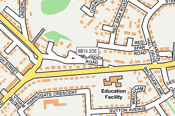 BB10 2DE map - OS OpenMap – Local (Ordnance Survey)