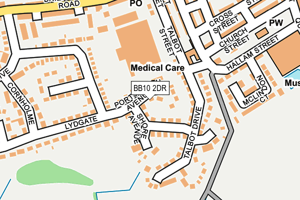 BB10 2DR map - OS OpenMap – Local (Ordnance Survey)