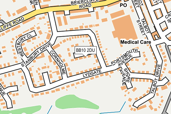 BB10 2DU map - OS OpenMap – Local (Ordnance Survey)
