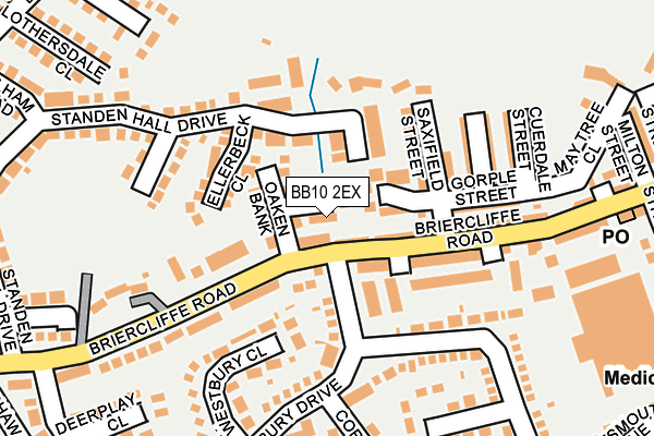 BB10 2EX map - OS OpenMap – Local (Ordnance Survey)