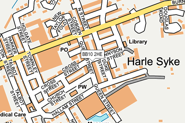 BB10 2HE map - OS OpenMap – Local (Ordnance Survey)