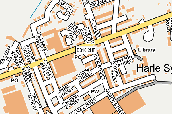 BB10 2HF map - OS OpenMap – Local (Ordnance Survey)
