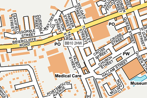 BB10 2HW map - OS OpenMap – Local (Ordnance Survey)