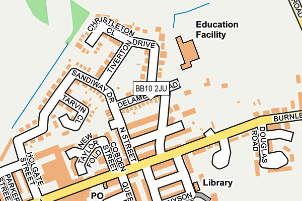 BB10 2JU map - OS OpenMap – Local (Ordnance Survey)