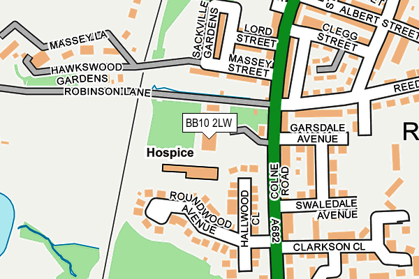 BB10 2LW map - OS OpenMap – Local (Ordnance Survey)