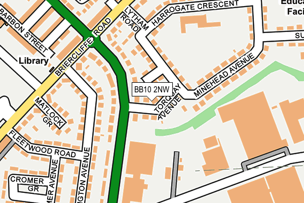 BB10 2NW map - OS OpenMap – Local (Ordnance Survey)