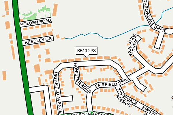 BB10 2PS map - OS OpenMap – Local (Ordnance Survey)