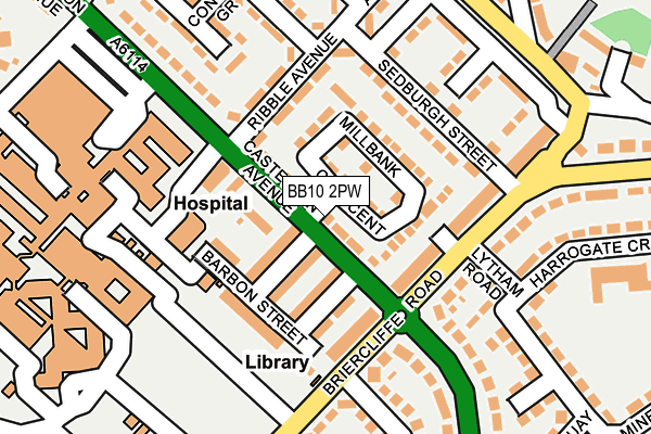 BB10 2PW map - OS OpenMap – Local (Ordnance Survey)