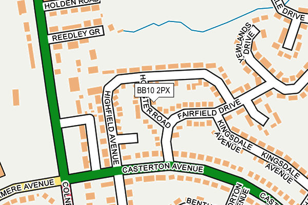 BB10 2PX map - OS OpenMap – Local (Ordnance Survey)