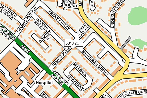 BB10 2QF map - OS OpenMap – Local (Ordnance Survey)