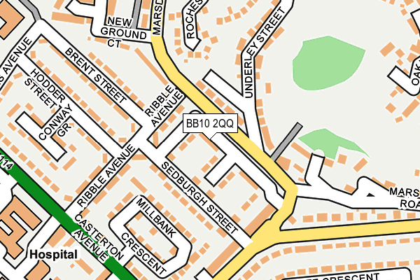 BB10 2QQ map - OS OpenMap – Local (Ordnance Survey)