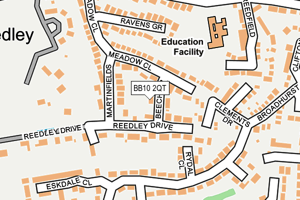 BB10 2QT map - OS OpenMap – Local (Ordnance Survey)