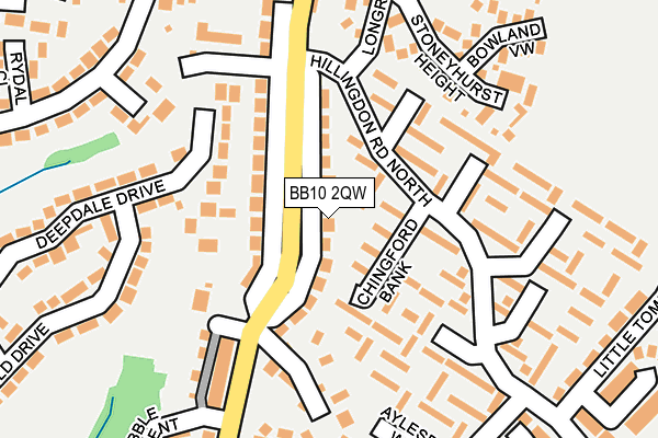 BB10 2QW map - OS OpenMap – Local (Ordnance Survey)