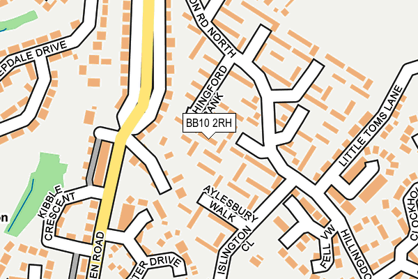 BB10 2RH map - OS OpenMap – Local (Ordnance Survey)