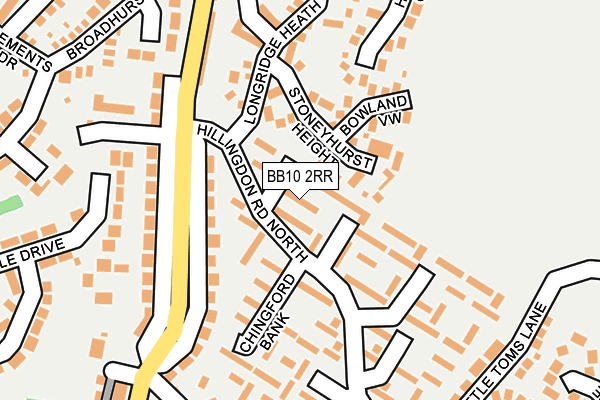 BB10 2RR map - OS OpenMap – Local (Ordnance Survey)
