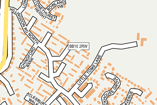 BB10 2RW map - OS OpenMap – Local (Ordnance Survey)