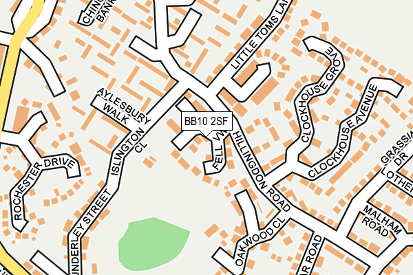 BB10 2SF map - OS OpenMap – Local (Ordnance Survey)