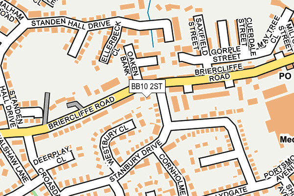 BB10 2ST map - OS OpenMap – Local (Ordnance Survey)