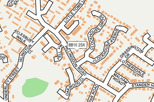 BB10 2SX map - OS OpenMap – Local (Ordnance Survey)