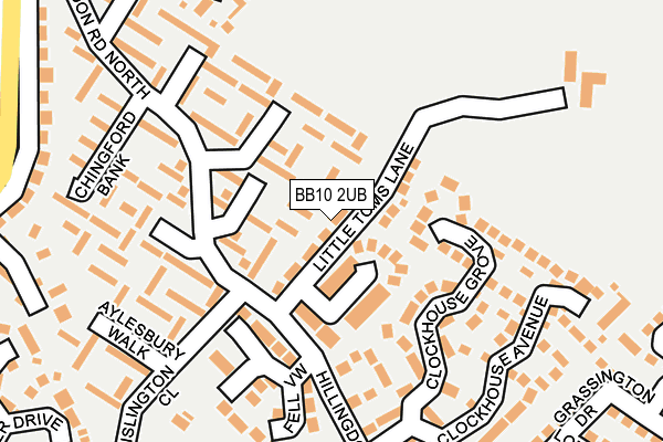 BB10 2UB map - OS OpenMap – Local (Ordnance Survey)