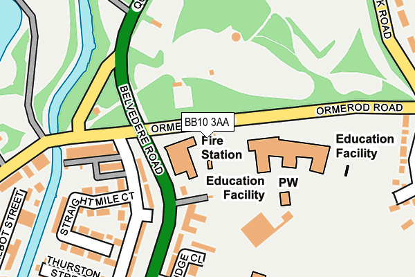 BB10 3AA map - OS OpenMap – Local (Ordnance Survey)