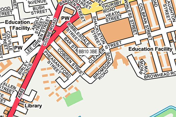 BB10 3BE map - OS OpenMap – Local (Ordnance Survey)