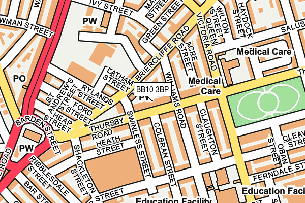 BB10 3BP map - OS OpenMap – Local (Ordnance Survey)