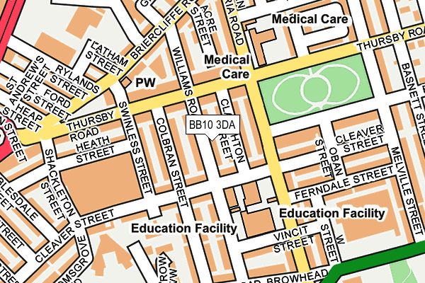 BB10 3DA map - OS OpenMap – Local (Ordnance Survey)