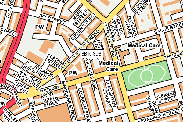 BB10 3DB map - OS OpenMap – Local (Ordnance Survey)