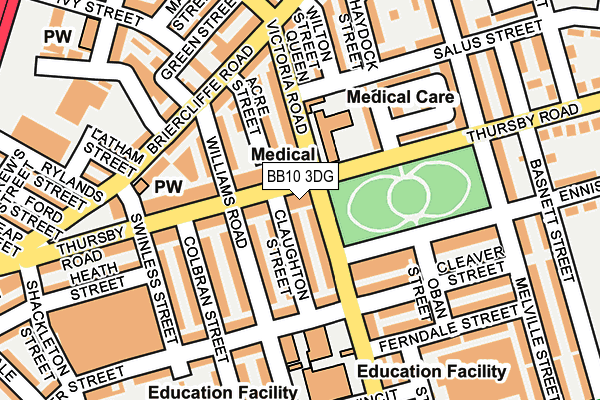 BB10 3DG map - OS OpenMap – Local (Ordnance Survey)