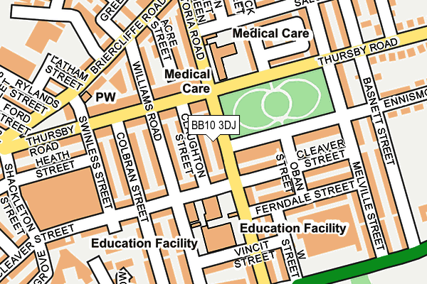 BB10 3DJ map - OS OpenMap – Local (Ordnance Survey)