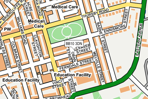 BB10 3DN map - OS OpenMap – Local (Ordnance Survey)