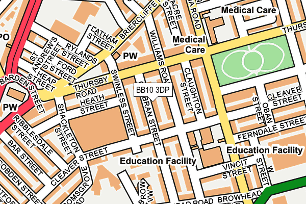 BB10 3DP map - OS OpenMap – Local (Ordnance Survey)