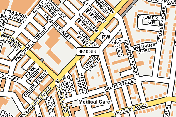 BB10 3DU map - OS OpenMap – Local (Ordnance Survey)