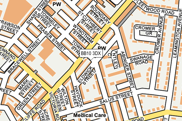 BB10 3DX map - OS OpenMap – Local (Ordnance Survey)